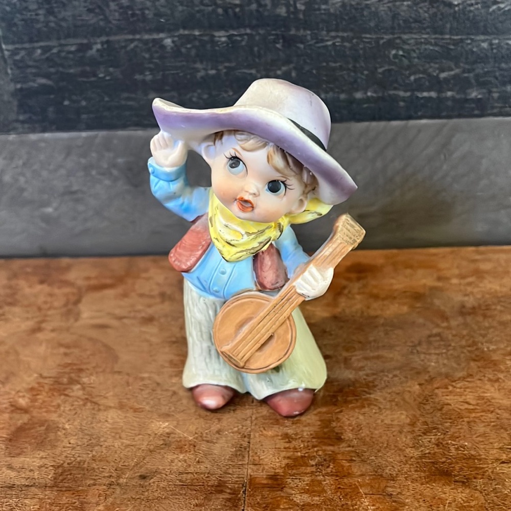 Vintage Cowboy with Banjo Figurine